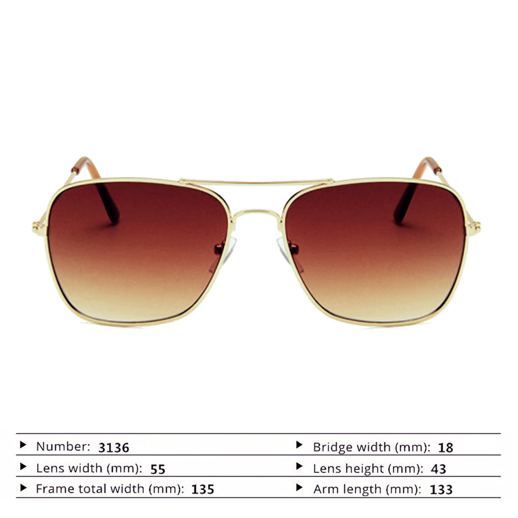 Gold-braune Piloten-Sonnenbrille mit UV400-Schutz