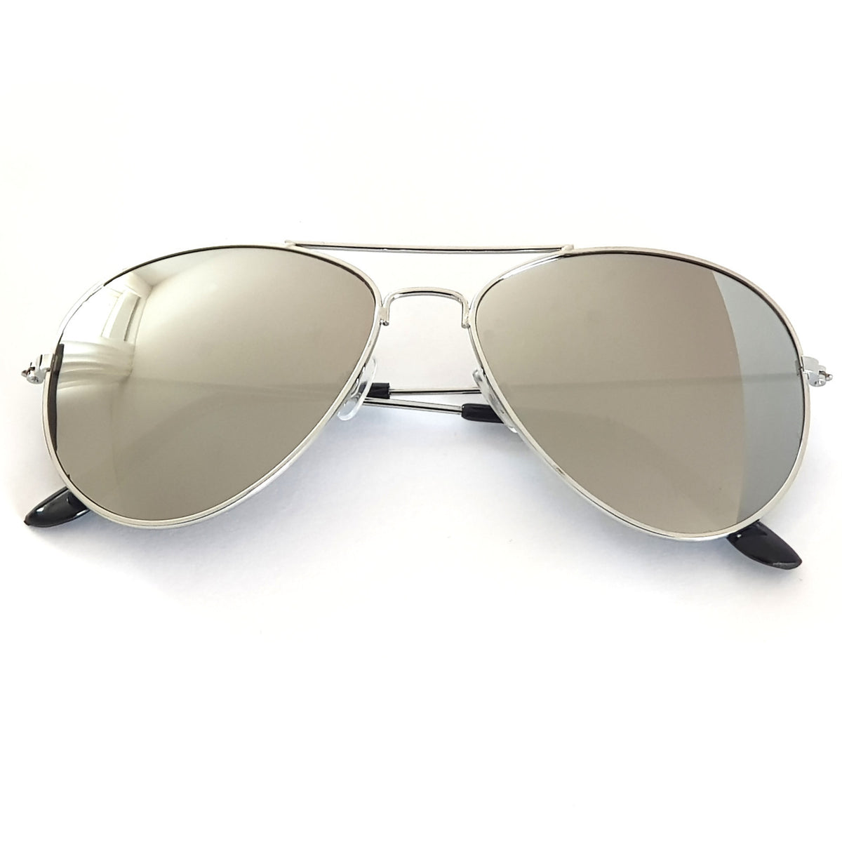 Silberne verspiegelte Piloten-Sonnenbrille