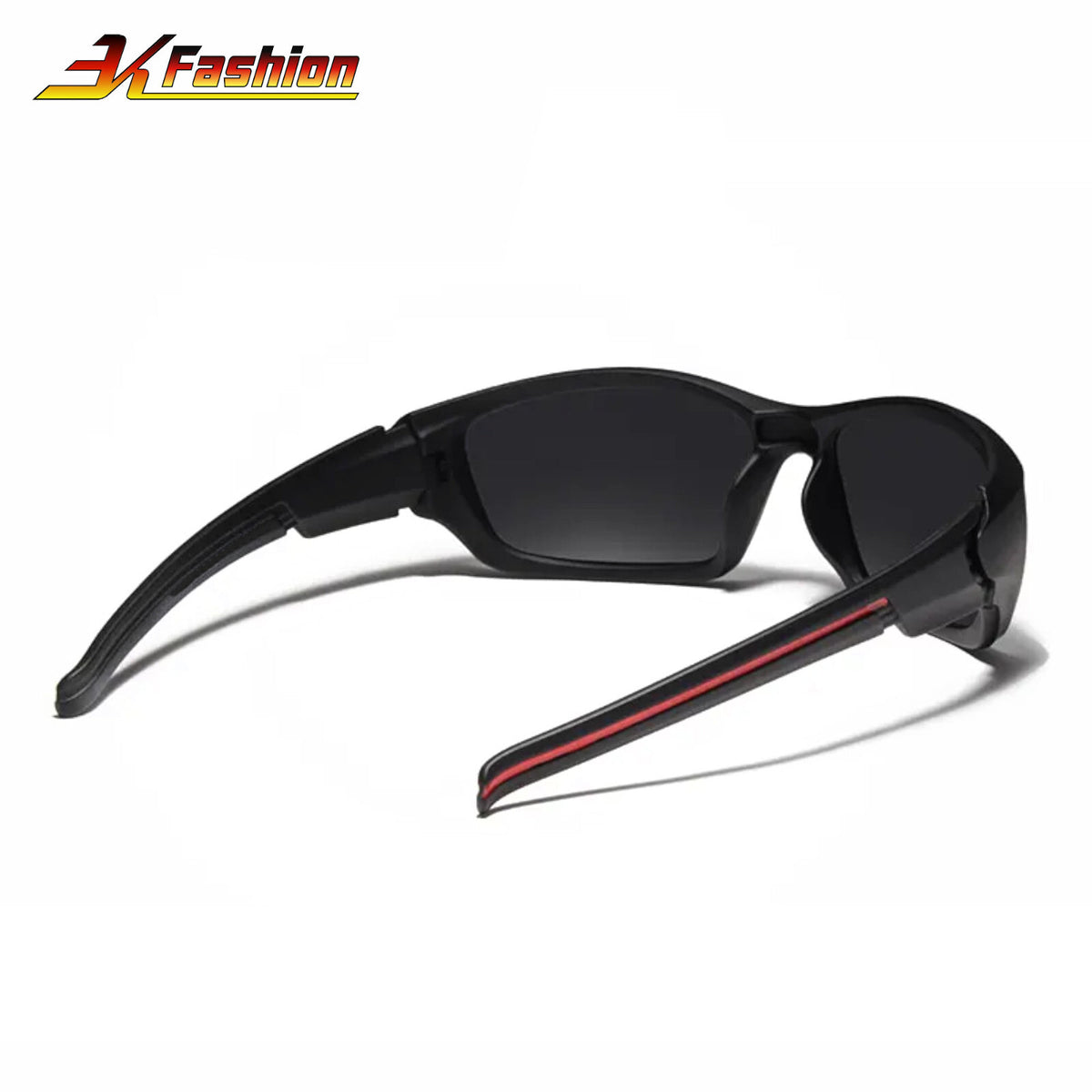 Schwarze 3K Fashion 768 Biker-Sonnenbrille aus TR90