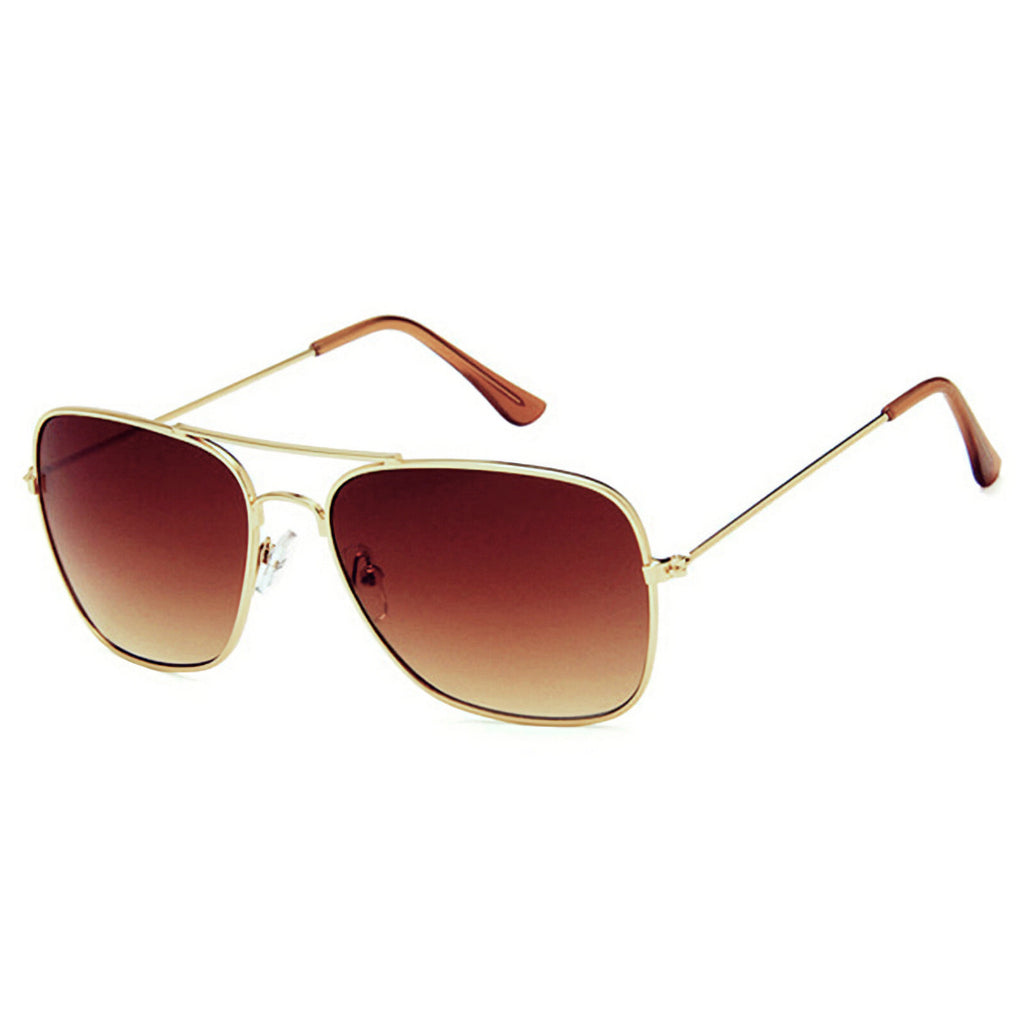 Gold-braune Piloten-Sonnenbrille mit UV400-Schutz