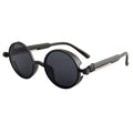 Runde schwarze Steampunk-Sonnenbrille aus Kunststoff