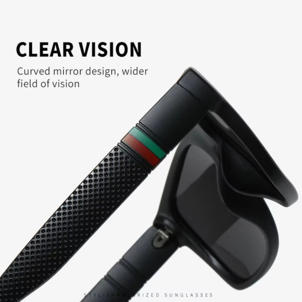 Matt-schwarze polarisierte Sonnenbrille mit dunklen Gläsern