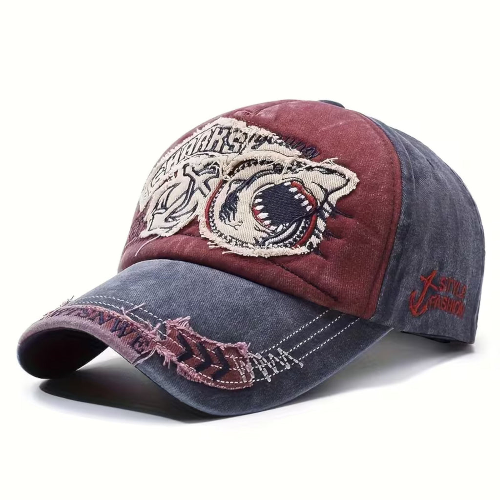 Sharks Vintage-Basecap aus Baumwolle mit Retro-Stickerei