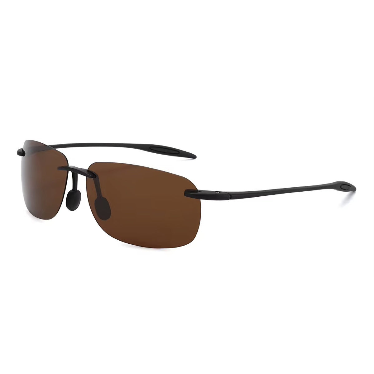 Rahmenlose Matrix-Sportbrille mit braunen Gläsern