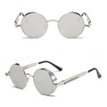 Runde gold-schwarze Steampunk-Sonnenbrille
