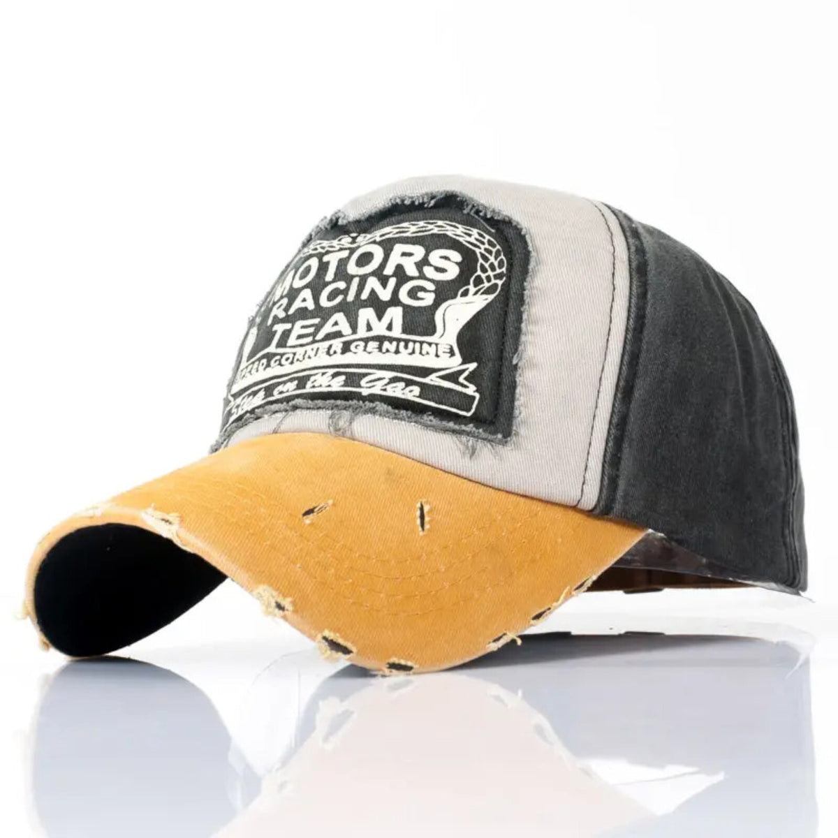 Motor Racing Vintage-Basecap aus Baumwolle mit Retro-Stickerei