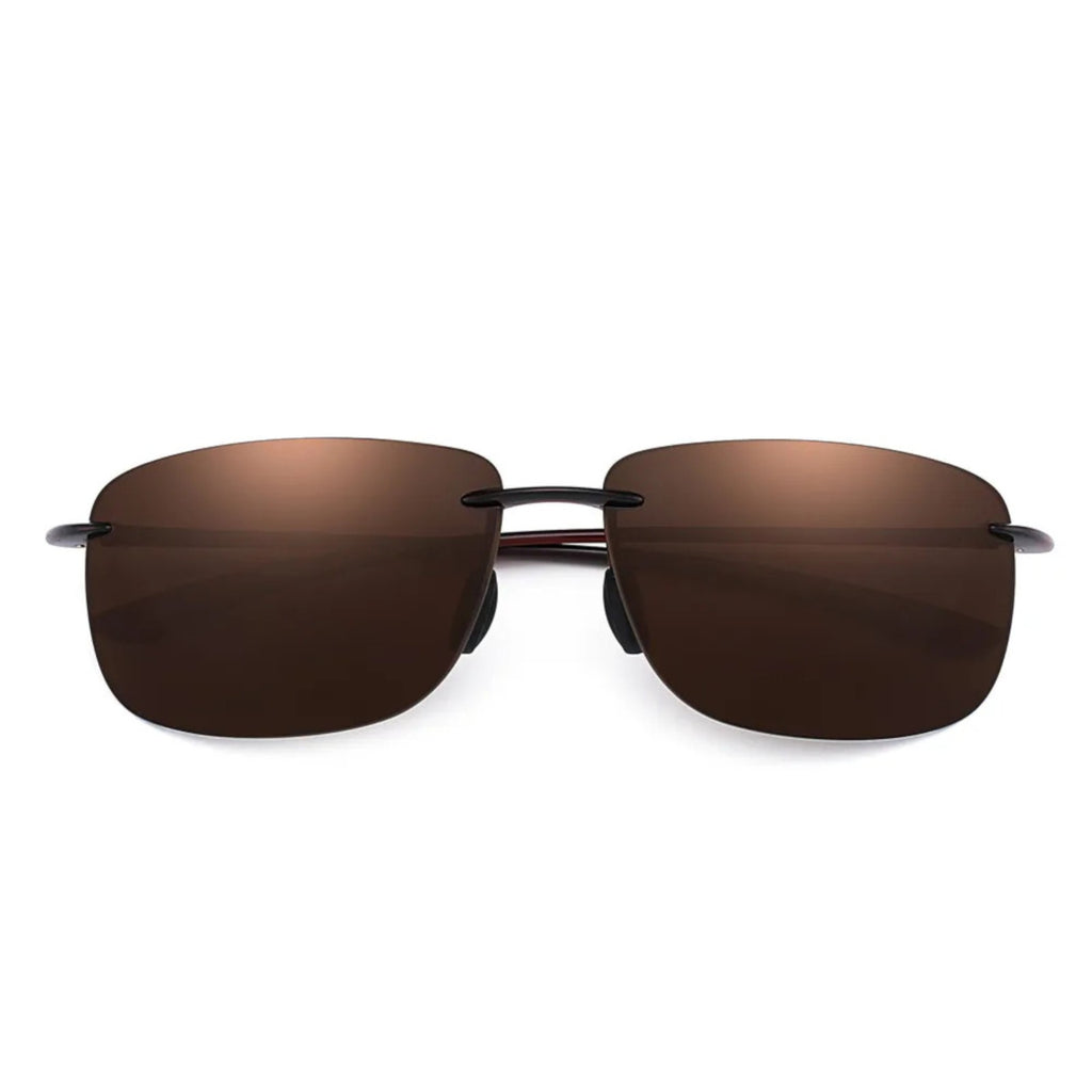 Rahmenlose Matrix-Sportbrille mit braunen Gläsern