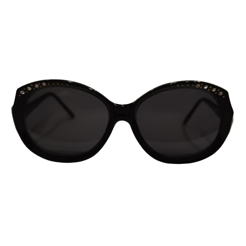 Schwarze Cat-Eye-Sonnenbrille mit Strass