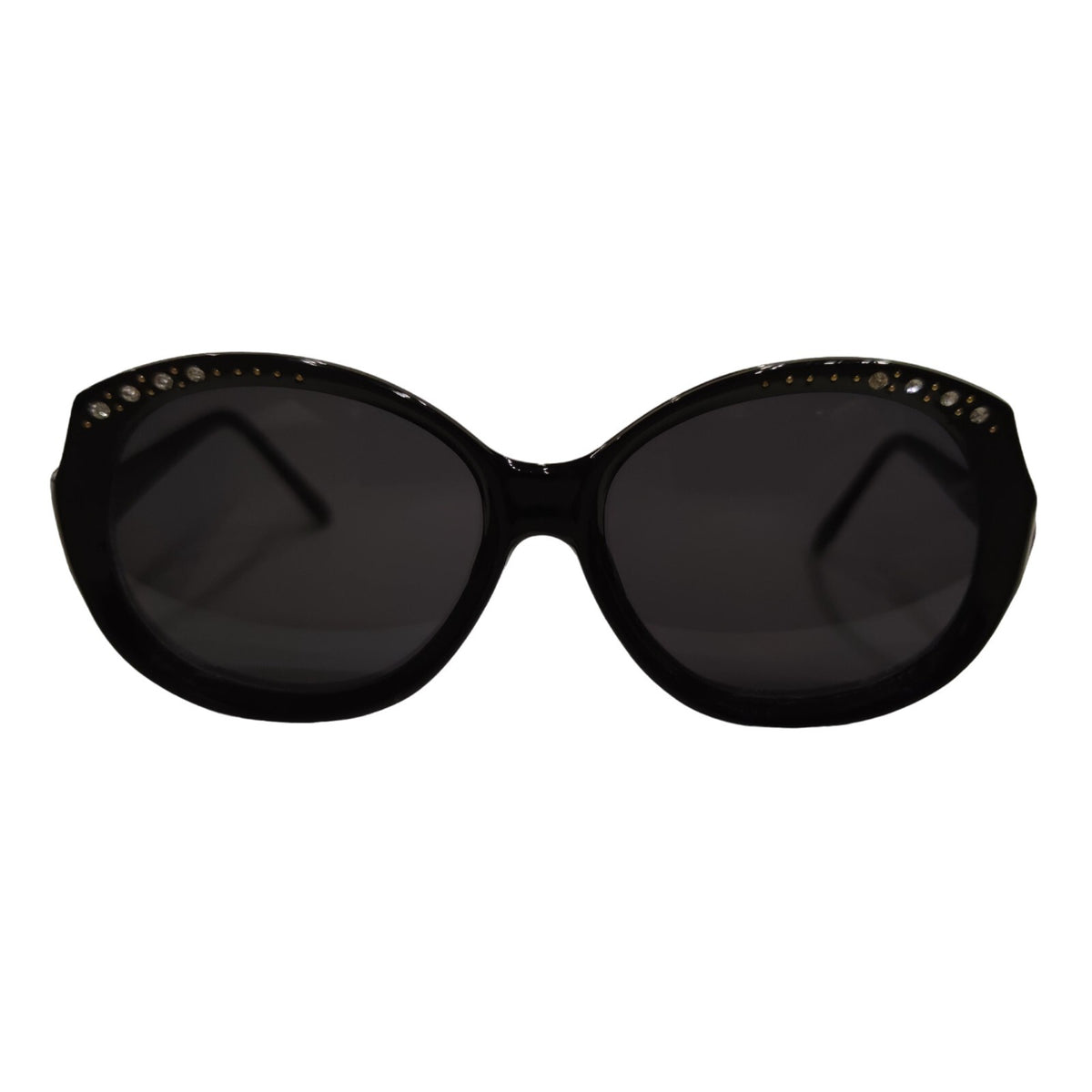 Schwarze Cat-Eye-Sonnenbrille mit Strass