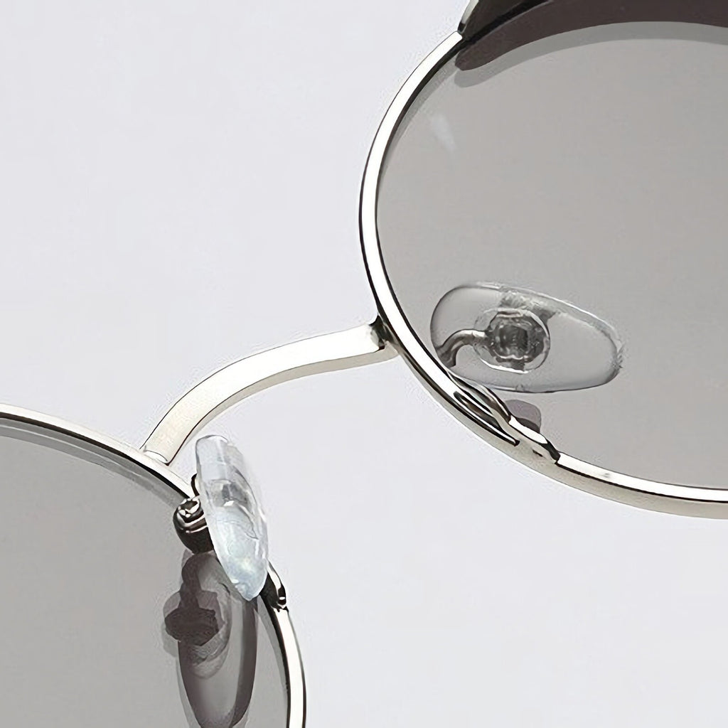 Runde silberne Steampunk-Sonnenbrille