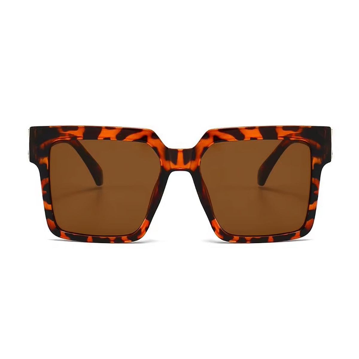 Braun-goldene Oversized Vintage Sonnenbrille