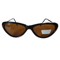 Schwarze Cat-Eye-Sonnenbrille mit braunen Gläsern