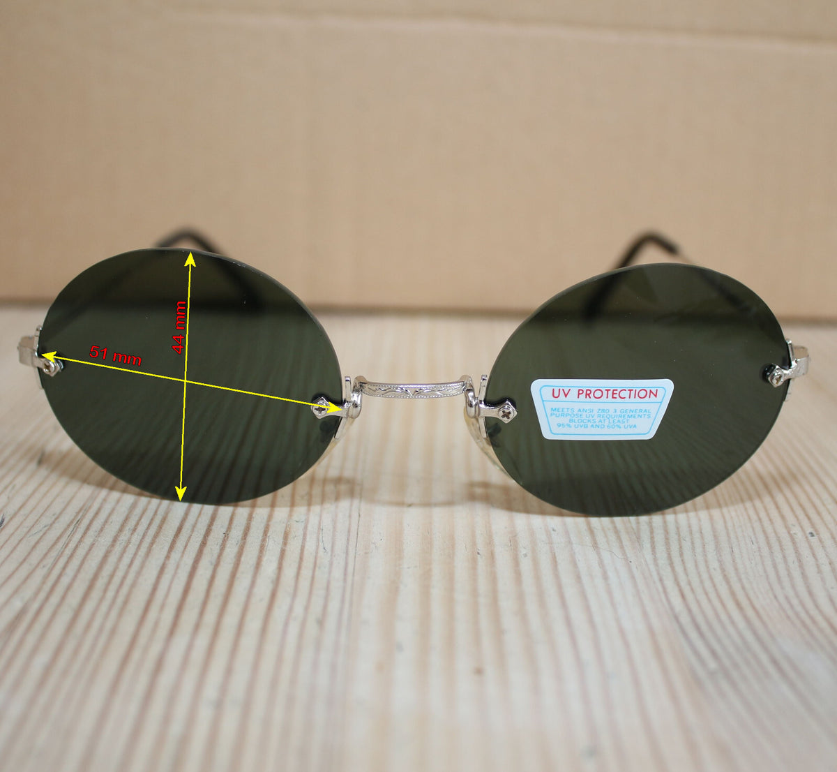 Runde silber-grüne Steampunk-Sonnenbrille verspiegelt