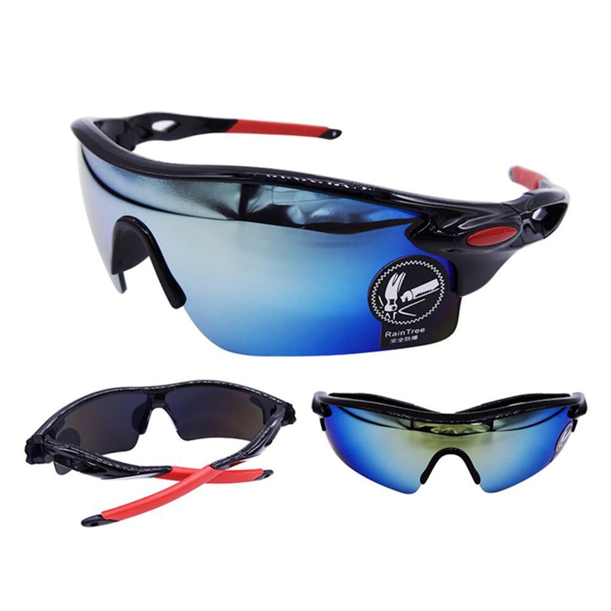 Sport-Sonnenbrille X1 mit gold-blauen Spiegelgläsern