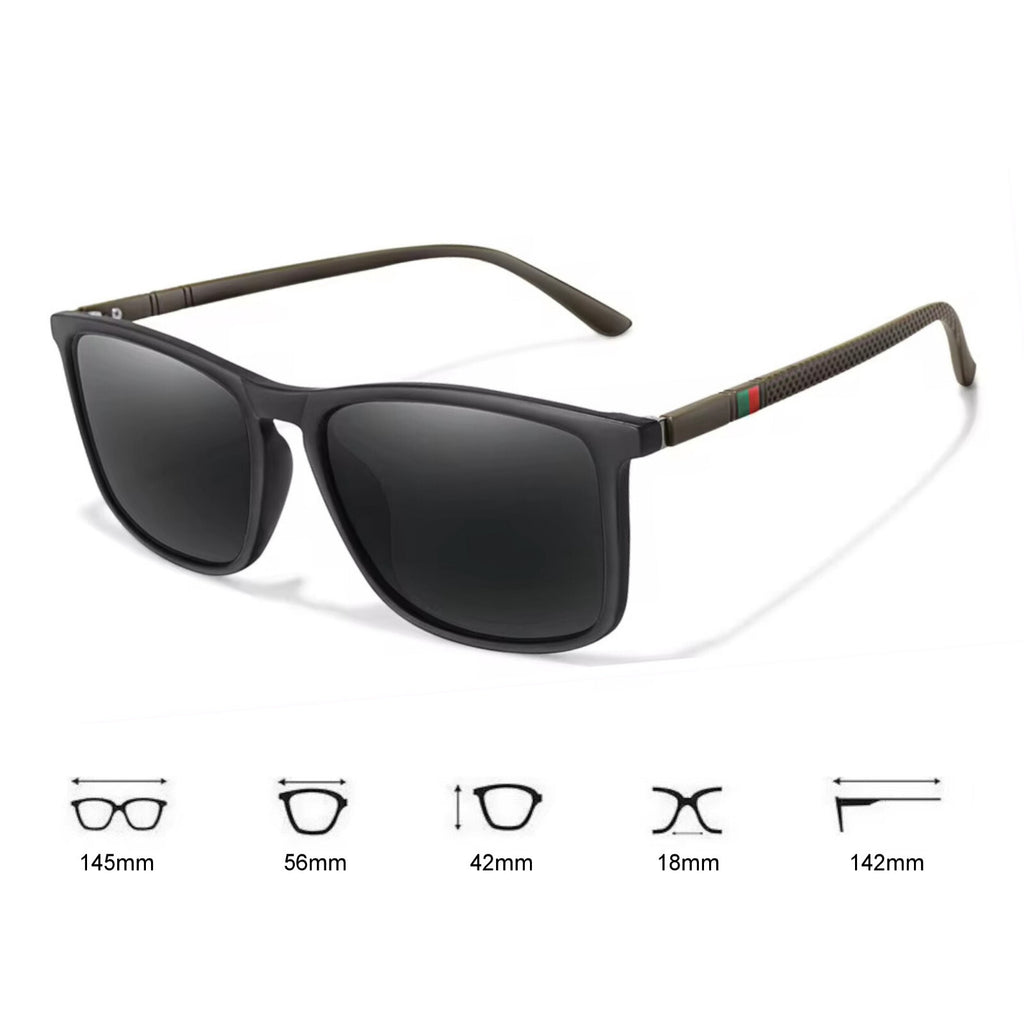 Schwarz-braune matte polarisierte Sonnenbrille