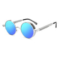Runde silberne Steampunk-Sonnenbrille im Lennon-Stil