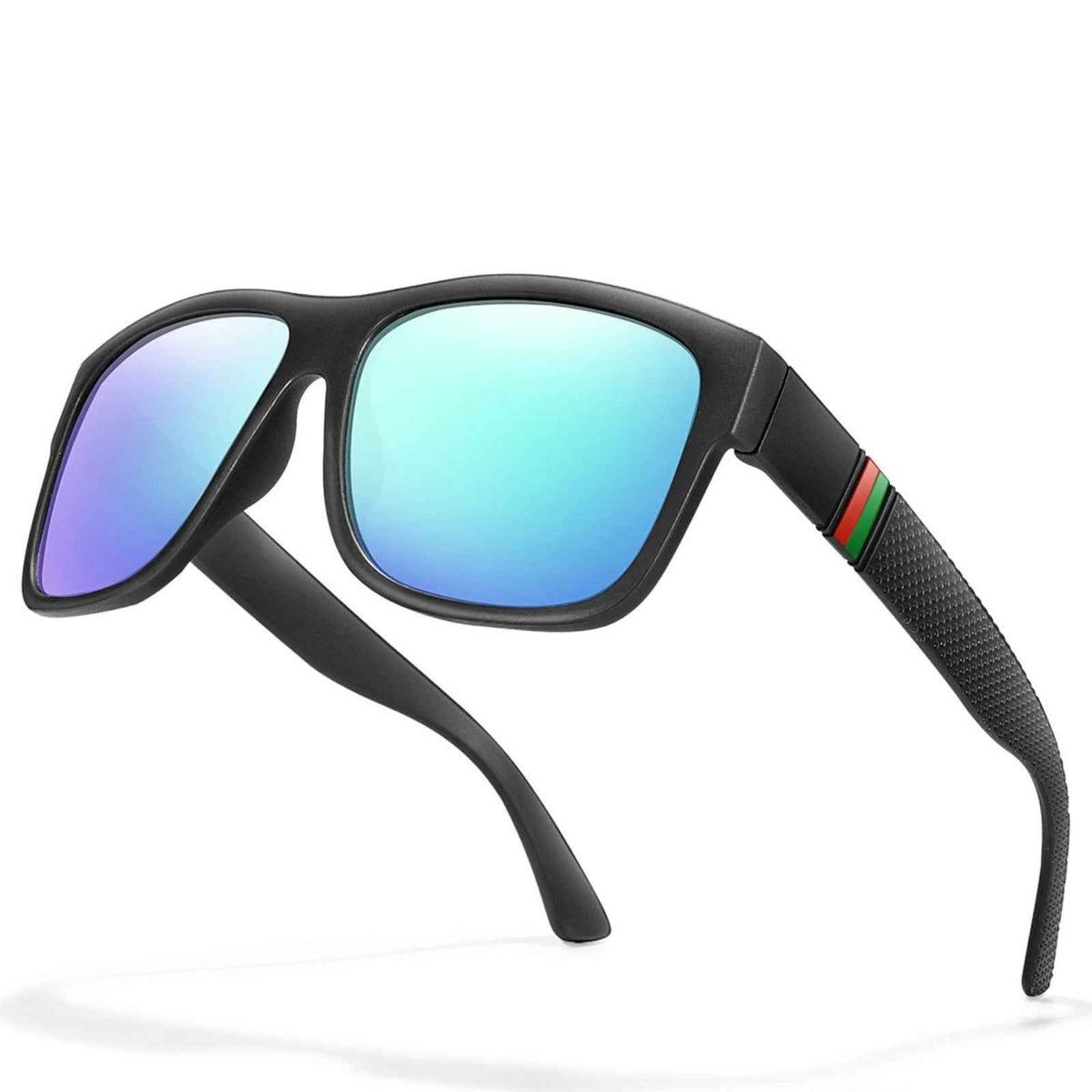 Stylische Sonnenbrille Matt Schwarz Gläser Blau Cool 5417 BL