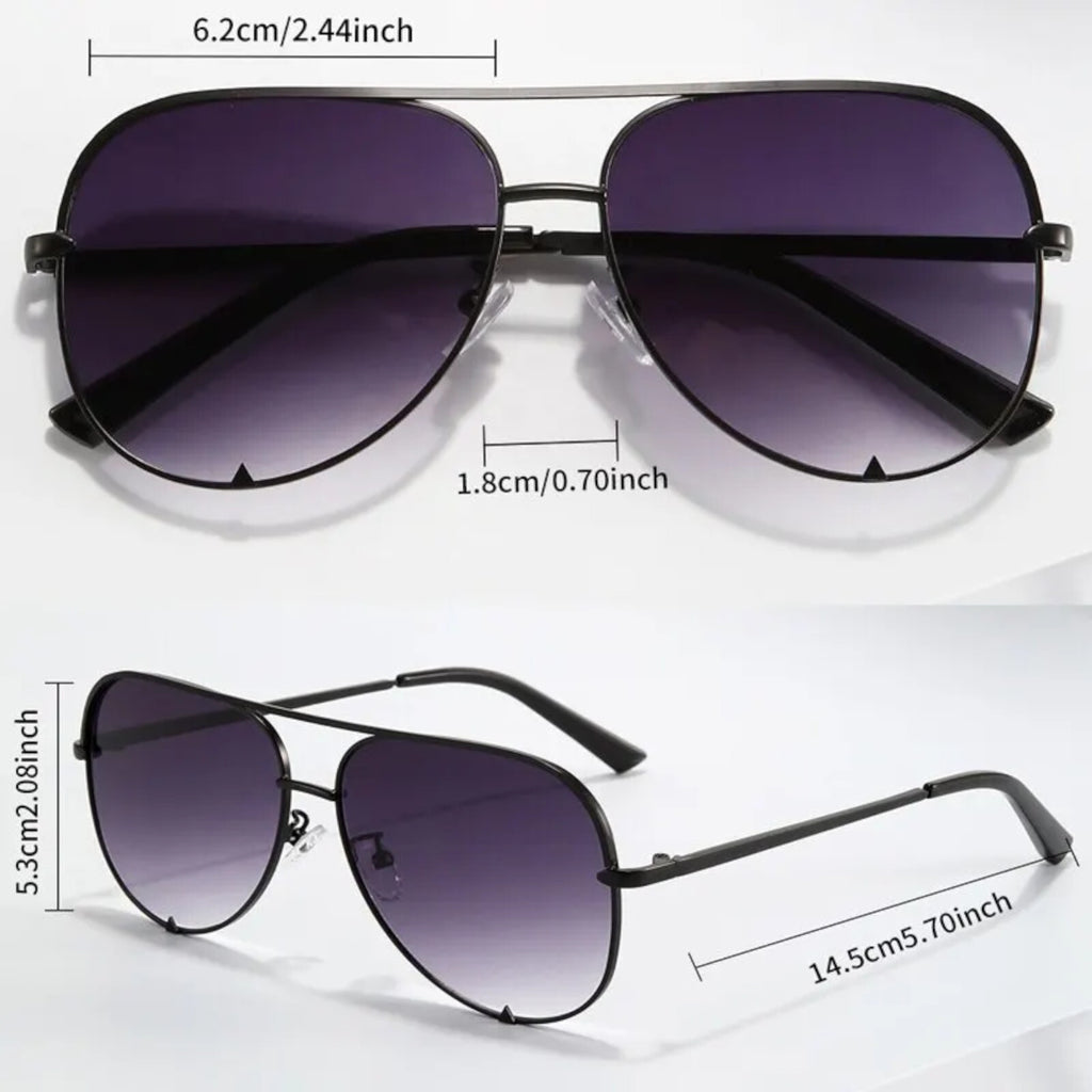 Große Piloten-Sonnenbrille in Gunmetal