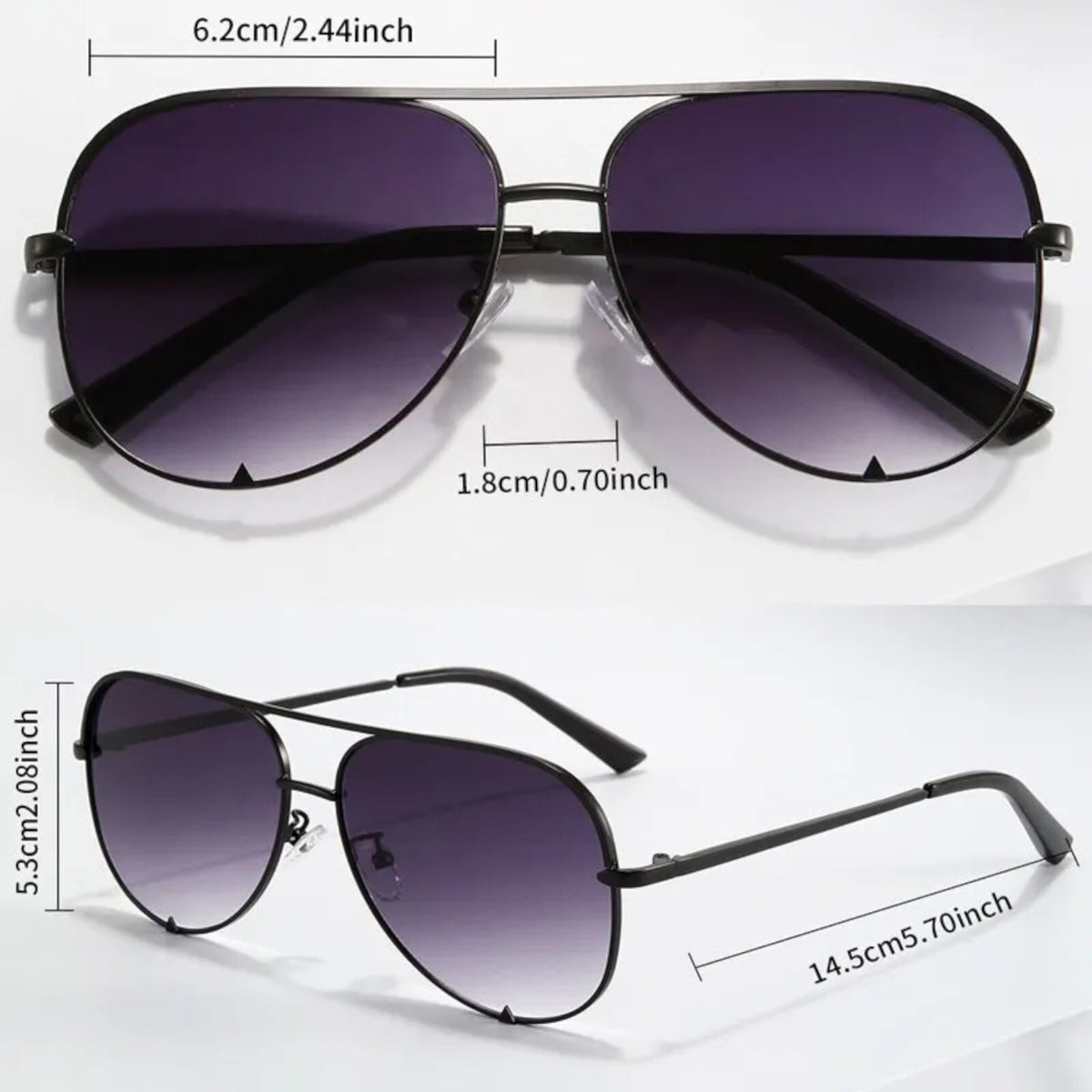 Große Piloten-Sonnenbrille in Gunmetal