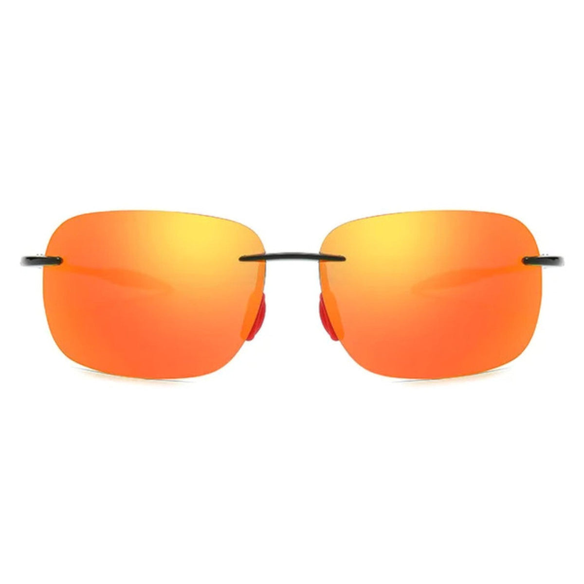Rahmenlose Matrix-Sportbrille mit orange verspiegelten Gläsern