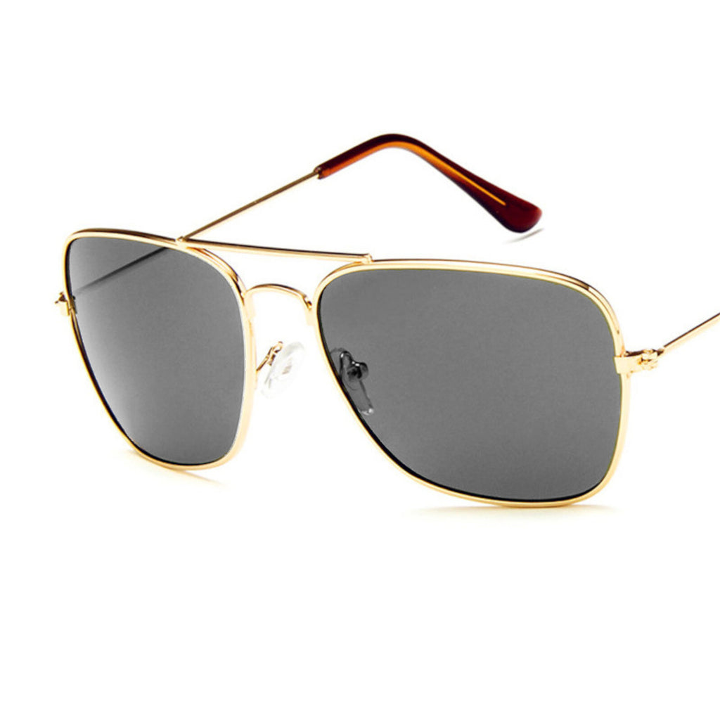 Gold-graue Piloten-Sonnenbrille mit UV400-Schutz
