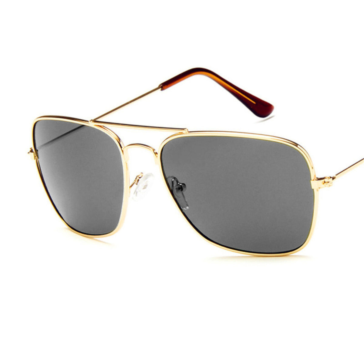Gold-graue Piloten-Sonnenbrille mit UV400-Schutz