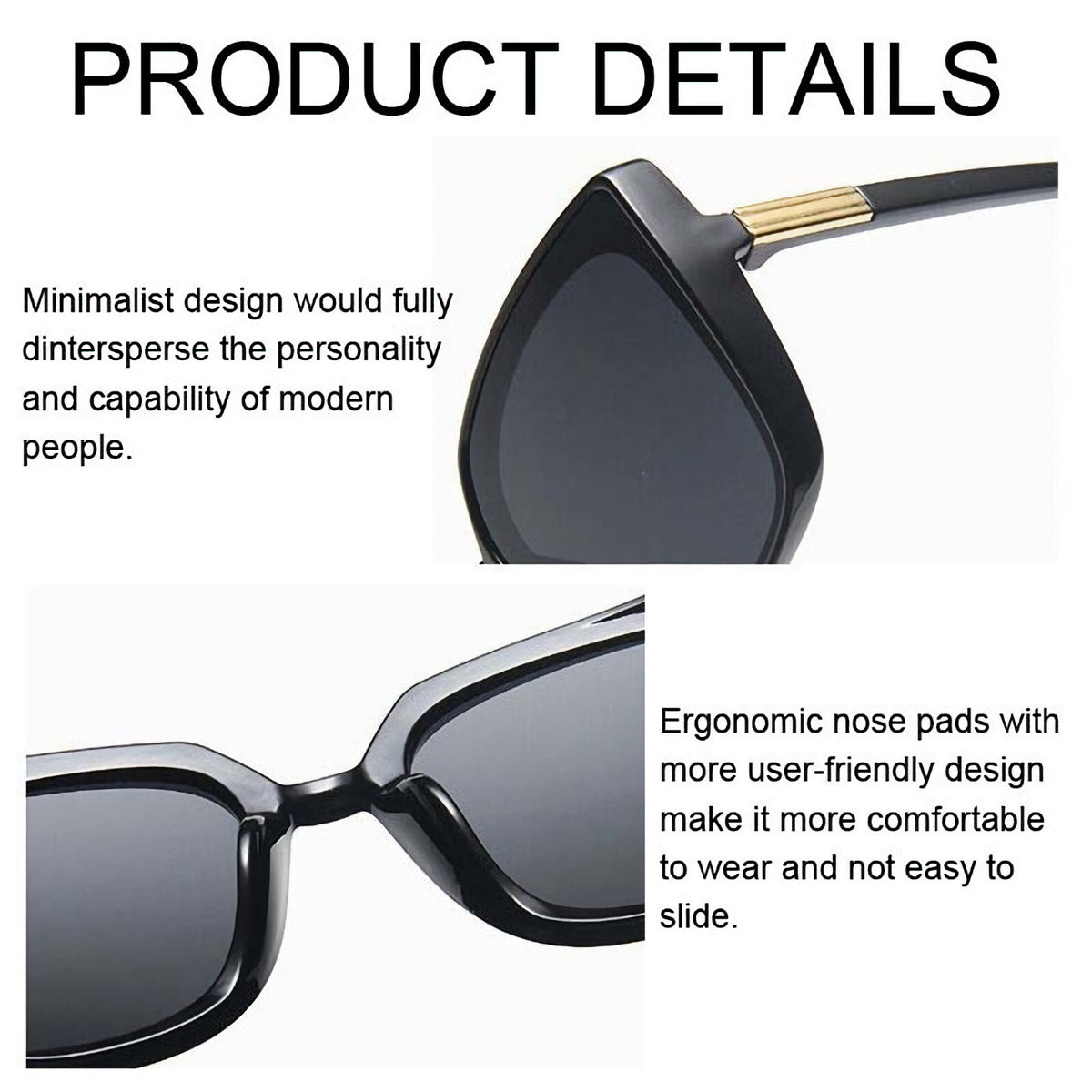 Schwarze Oversized Cat-Eye-Sonnenbrille