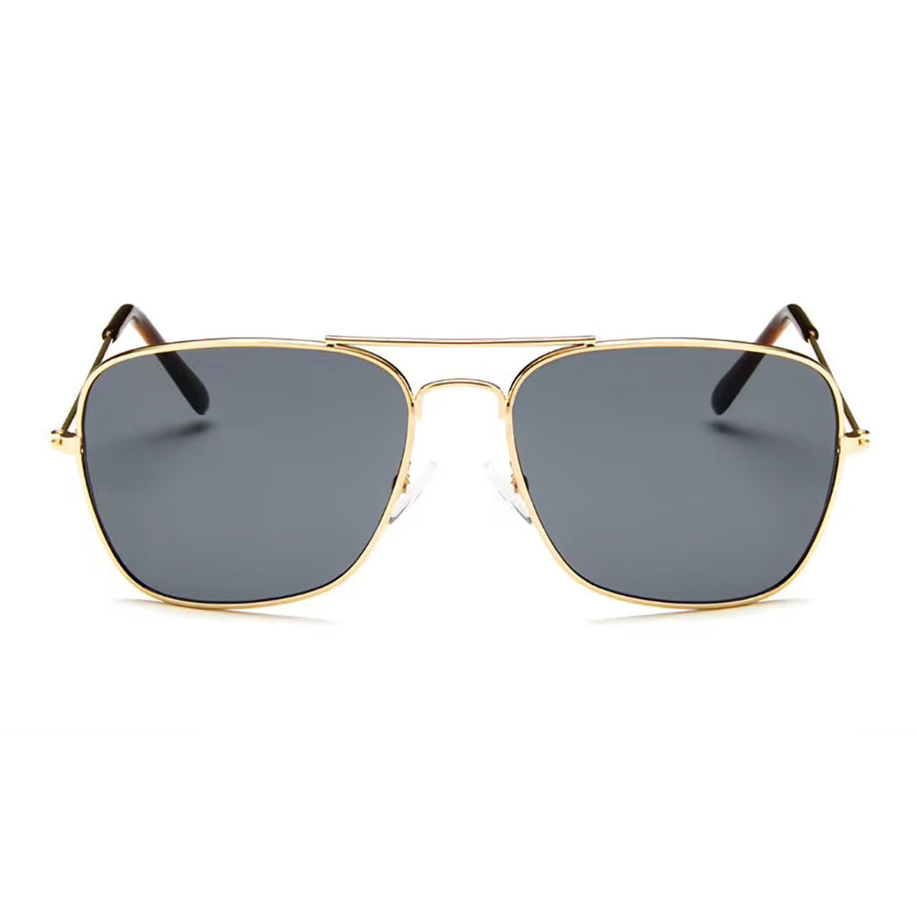 Gold-graue Piloten-Sonnenbrille mit UV400-Schutz