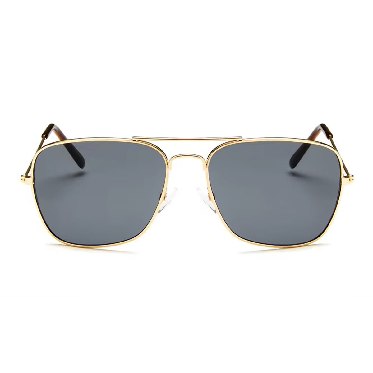 Gold-graue Piloten-Sonnenbrille mit UV400-Schutz