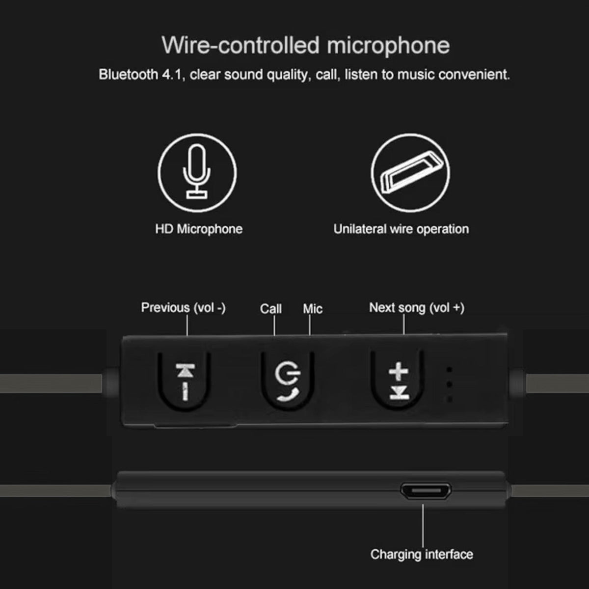 Schwarzer OB-01 Bluetooth Sport-Ohrbügelkopfhörer