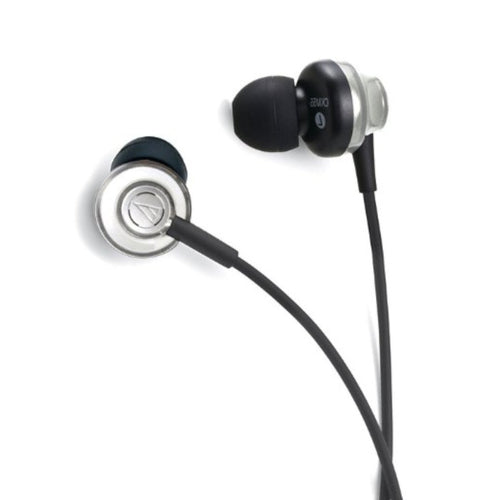 Schwarz-silberne Audio-Technica ATH-CKM55 In-Ear-Kopfhörer