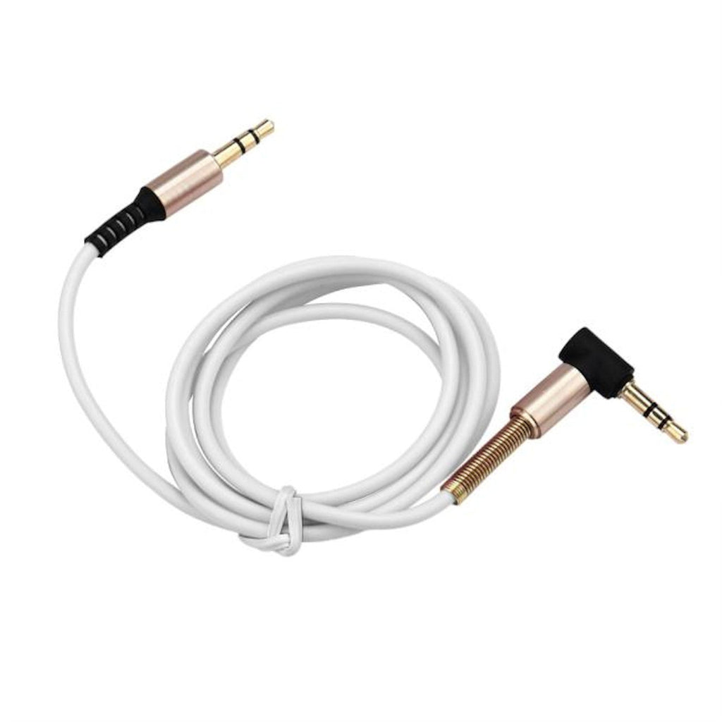 Weißes 1 m AUX-Kabel mit Winkelstecker