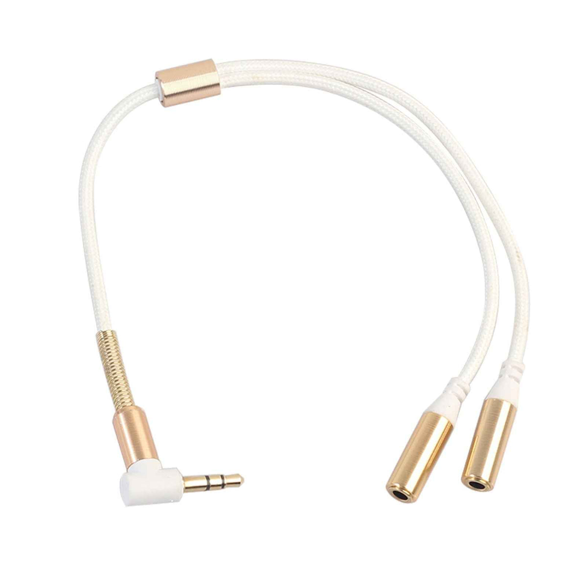 Audio Doppler Kabel Winkelstecker Kopfhörer 3.5mm Stecker > 2 Buchse weiss