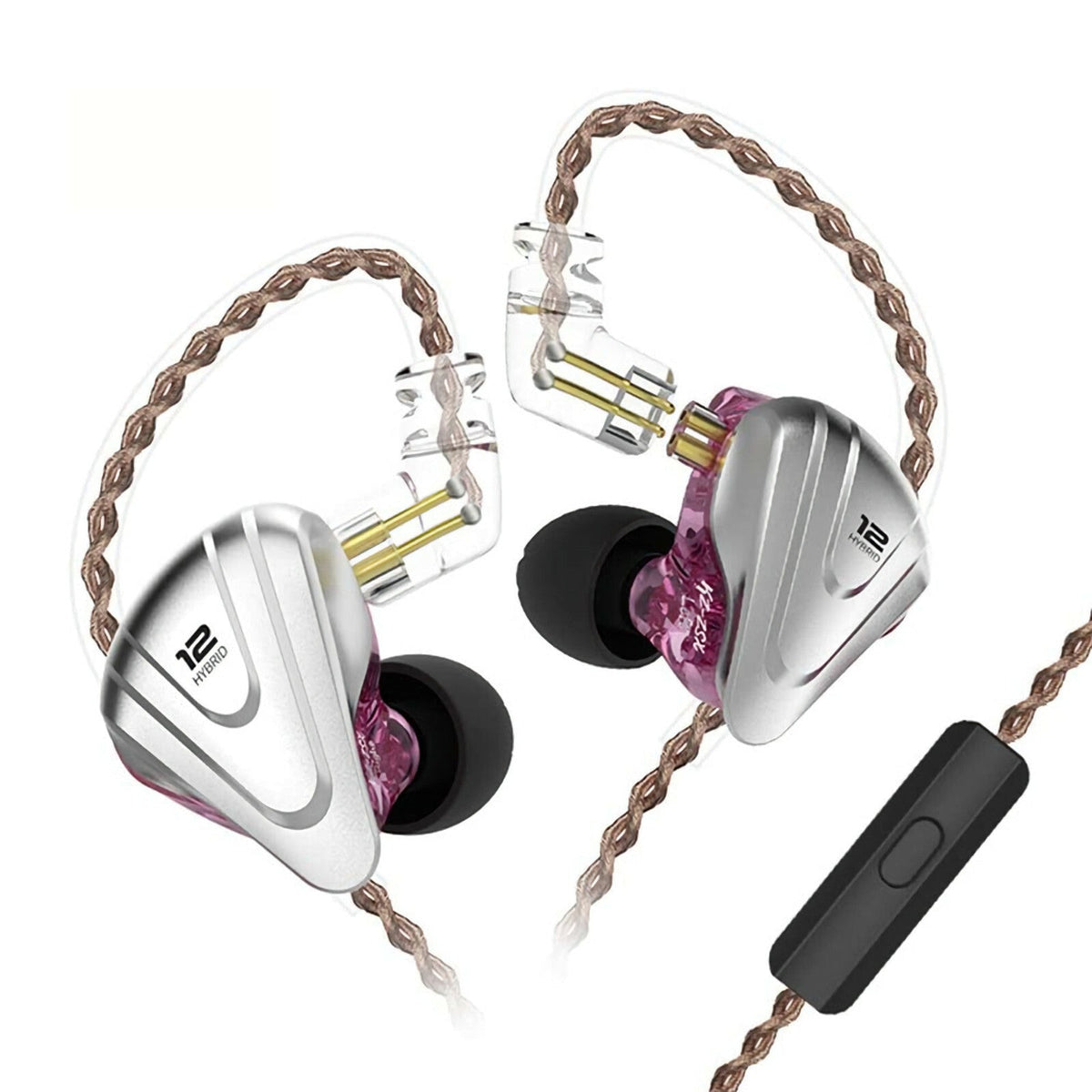 Lilafarbenes KZ ZSX In-Ear-Headset mit 12 Treibern