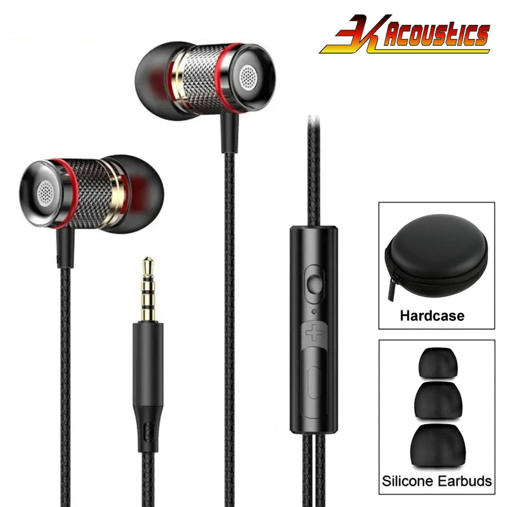 Gunmetalfarbener 3K D9 Pro Metall In-Ear-Kopfhörer