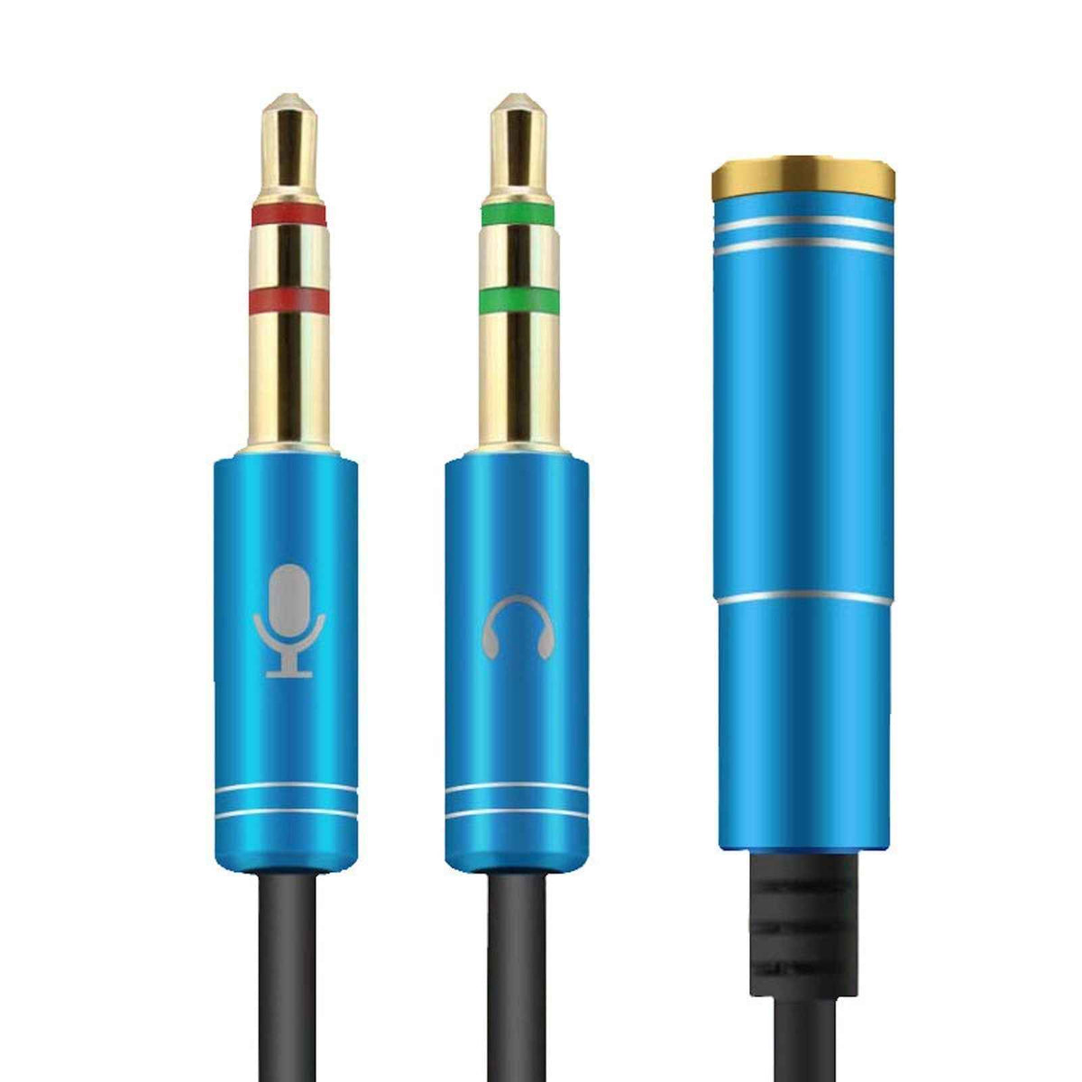 Audio Splitter Kabel Y Adapter Headset 3.5mm Klinke Buchse > 2 x Stecker