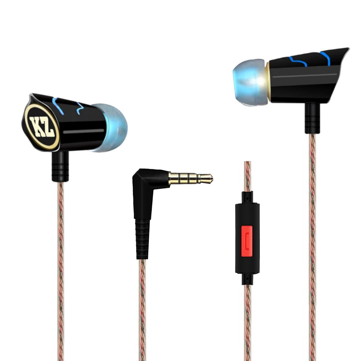 Schwarz-blaues KZ ED8 HS Pro In-Ear-Headset