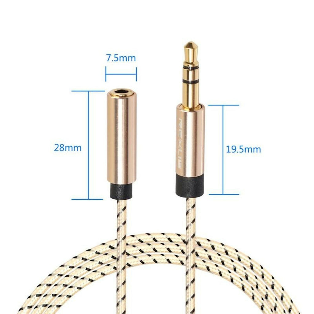 Beige 1 m Nylon Klinken-Verlängerung