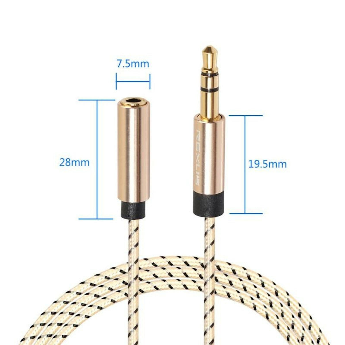 Beige 1 m Nylon Klinken-Verlängerung