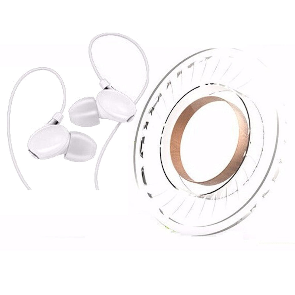 Weißes JBM MJ Sport In-Ear-Headset mit Hardcase