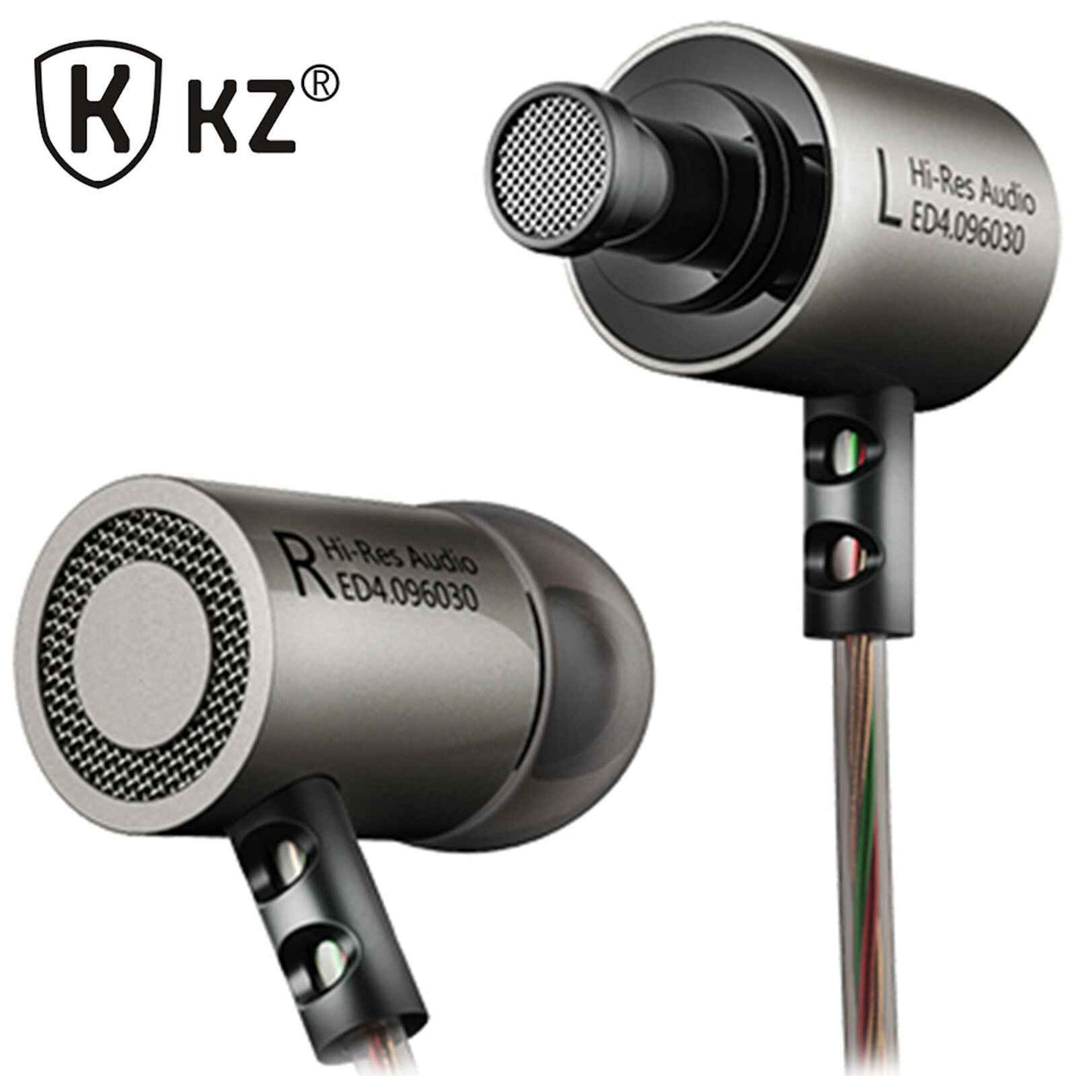 Original KZ ED4 gunmetal silber High-End Kopfhörer In-Ear PU-Hardcase Bass Beats