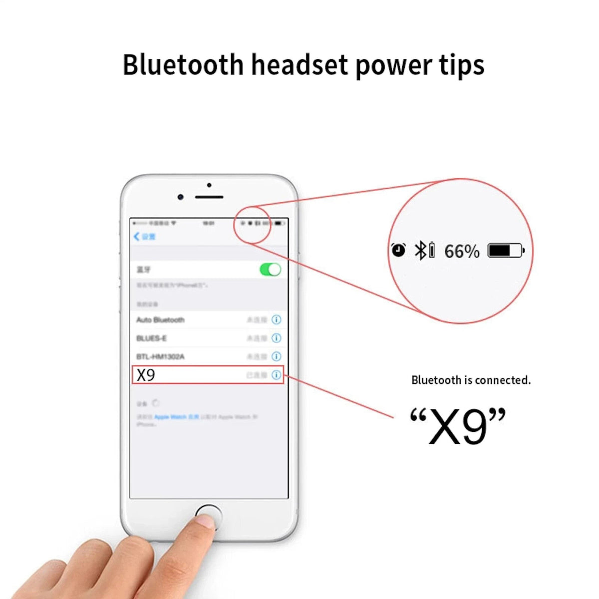 Schwarz-blaues magnetisches X9 Bluetooth In-Ear-Headset