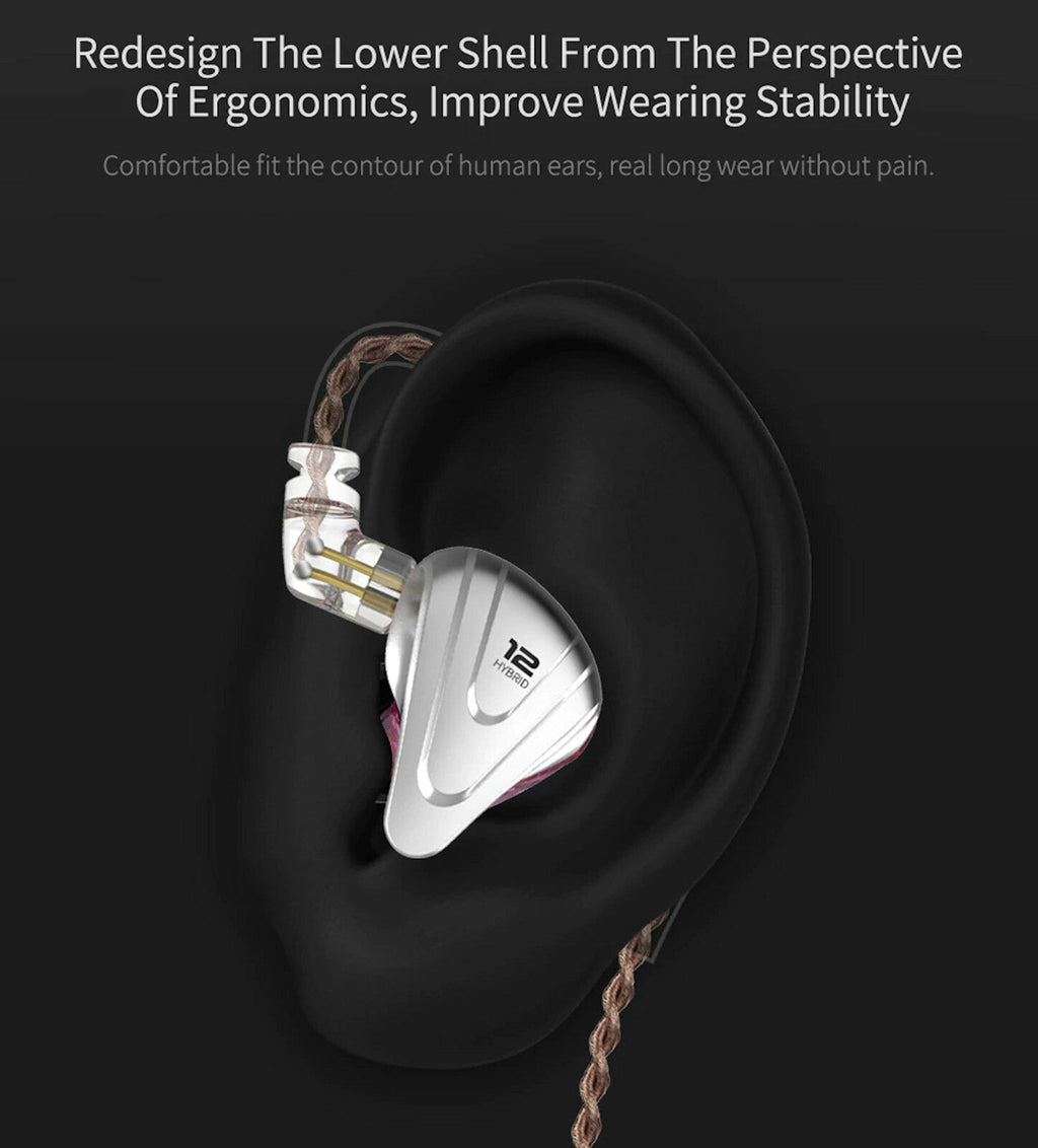 Lilafarbenes KZ ZSX In-Ear-Headset mit 12 Treibern