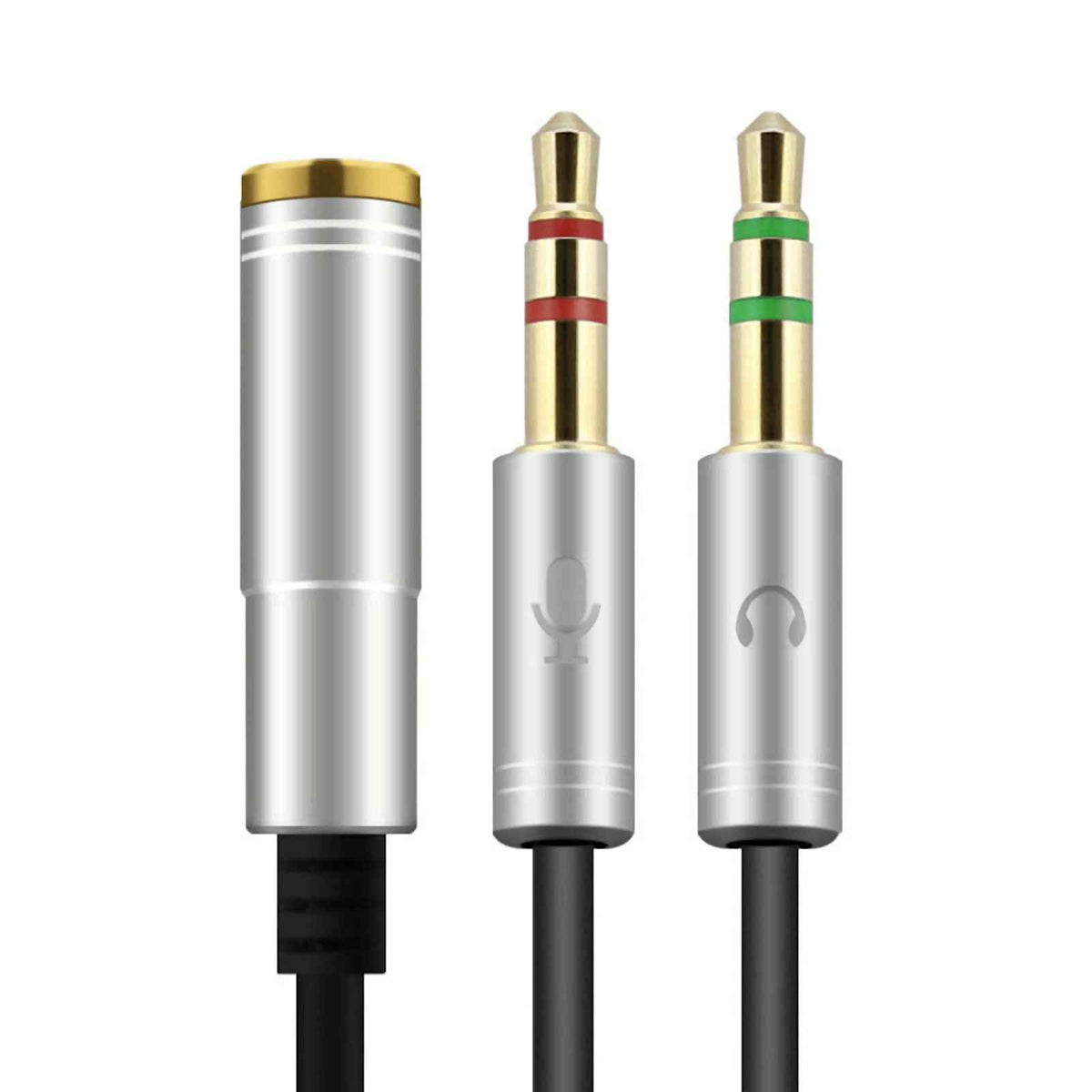 Audio Splitter Kabel Y Adapter Headset 3.5mm Klinke Buchse > 2 x Stecker