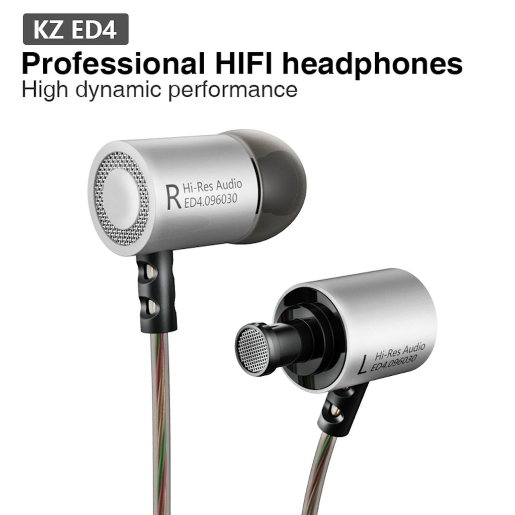 Silbernes KZ ED4 HS In-Ear-Headset mit Hardcase