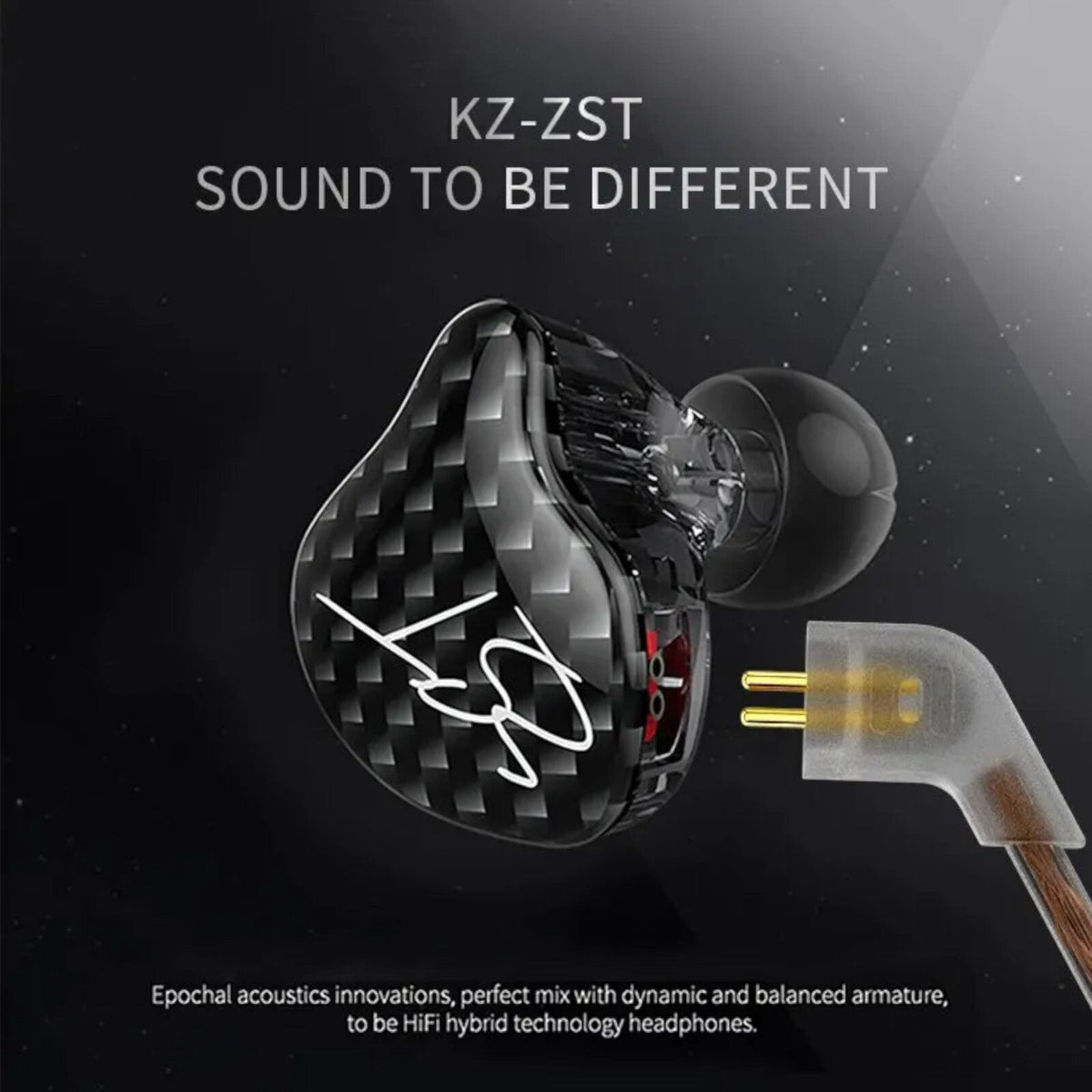 Schwarzes KZ ZST Pro Hybrid In-Ear-Headset