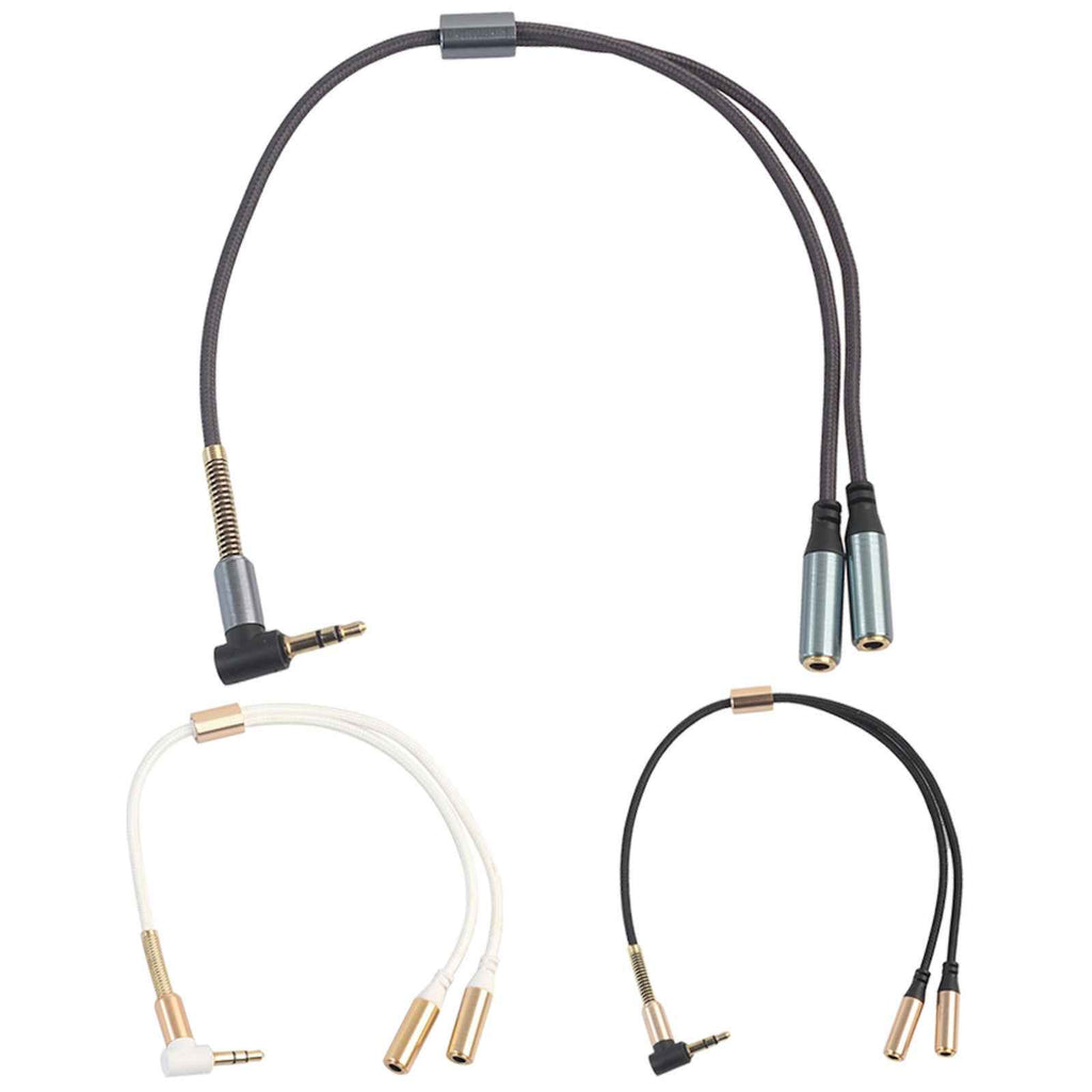 Audio Doppler Kabel Winkelstecker Kopfhörer 3.5mm Stecker > 2 Buchse blaugrau