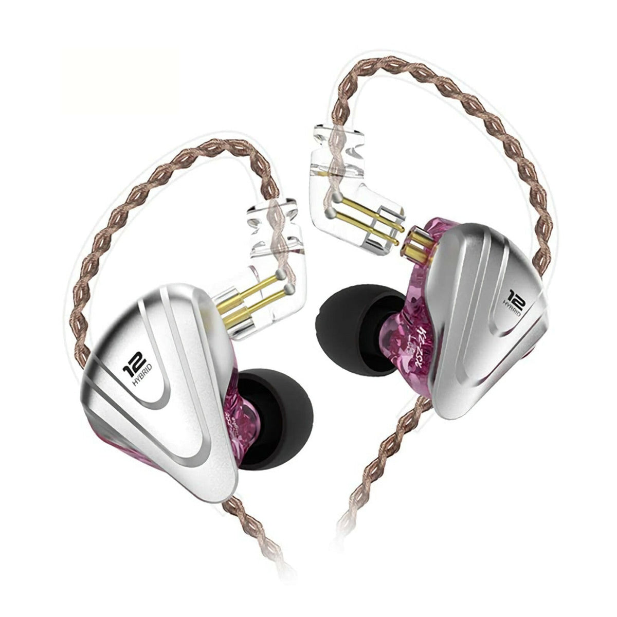 Lilafarbenes KZ ZSX In-Ear-Headset mit 12 Treibern