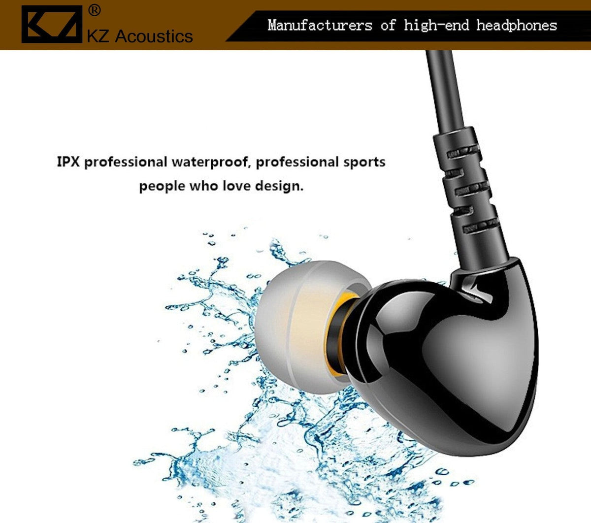 Schwarze KZ S6 Pro Sport In-Ear-Kopfhörer