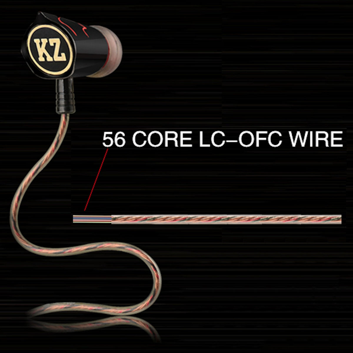 Schwarz-rotes KZ ED8 HS Pro In-Ear-Headset